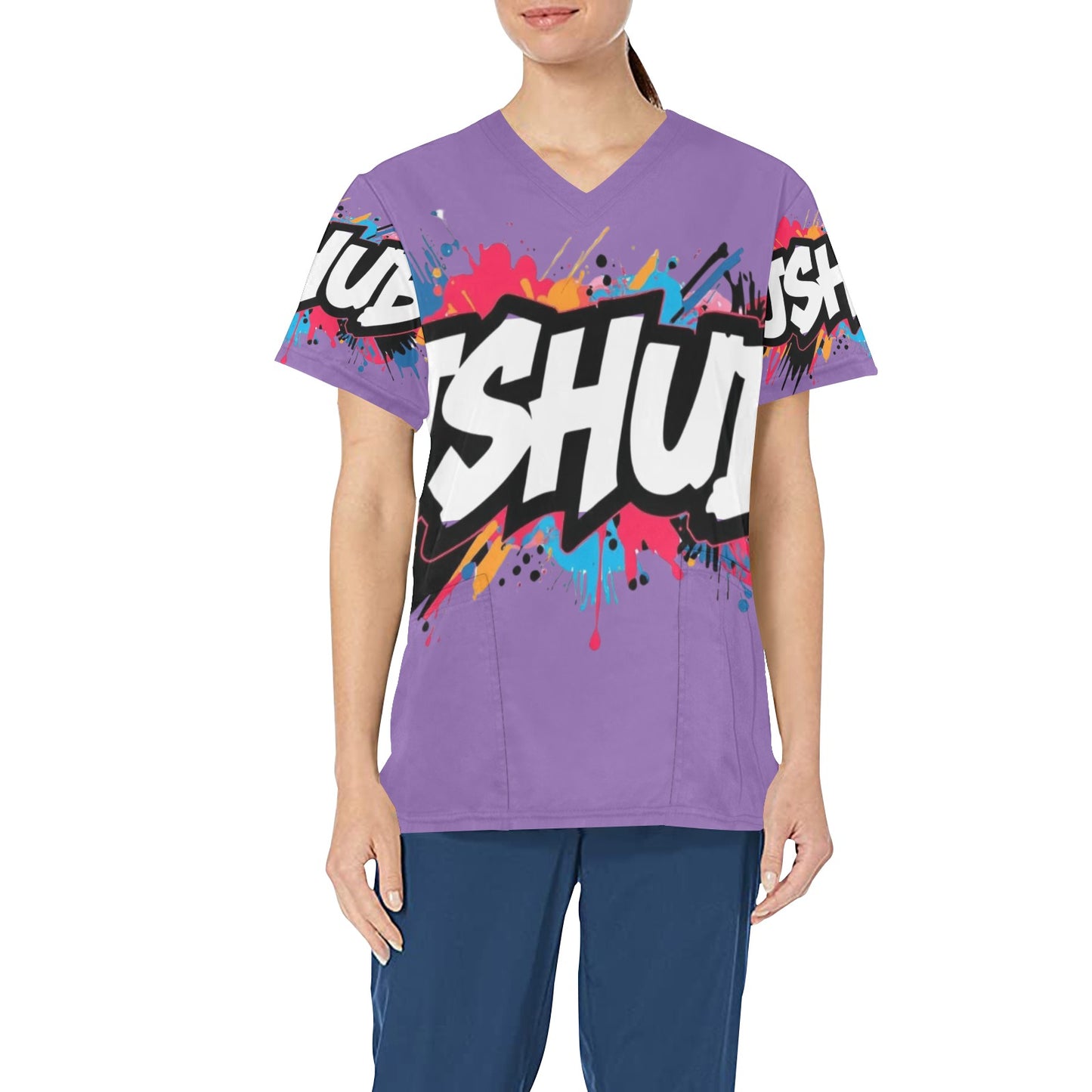 T-shirt Scrub Unisex JSHub Logo Multicolor All-Over – Urban Style 2025