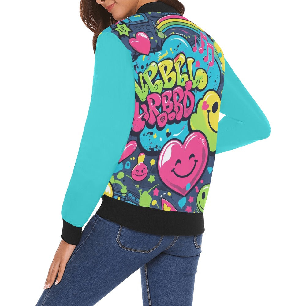 Bomber donna Viber City stampa all-over emozioni urbane – 5 varianti colore