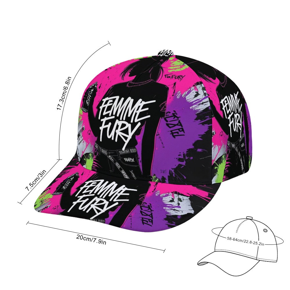 Cappello Baseball Donna FEMME FURY –  Nero Graffiti