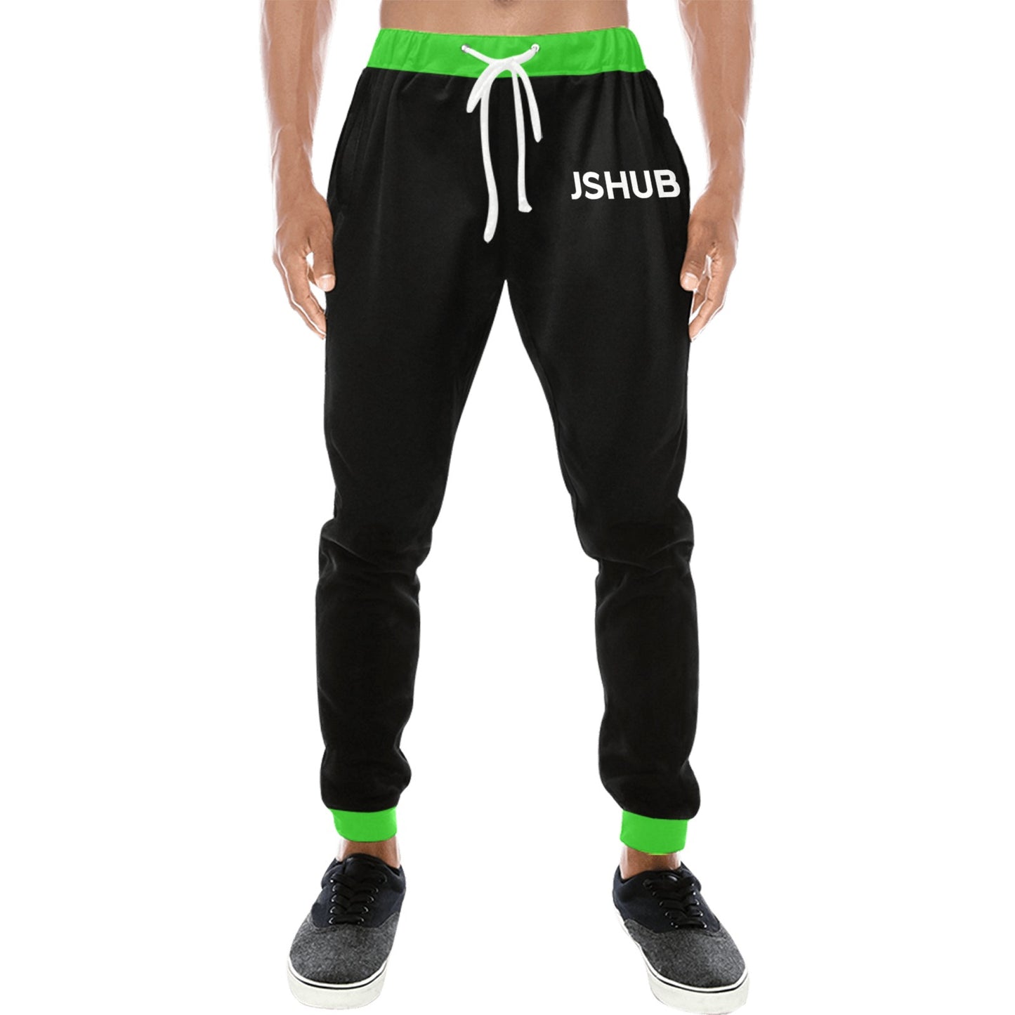 JS HUB Motion Core Pants Uomo Streetwear Nero Calf Graphic