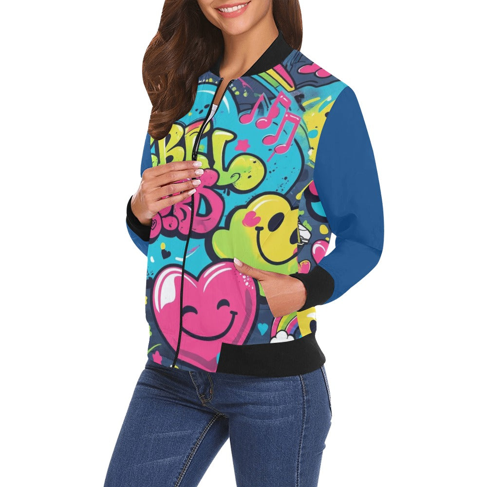 Bomber donna Viber City stampa all-over emozioni urbane – 5 varianti colore