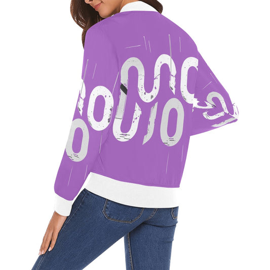 Bomber donna Concrete Echoes Urban Static viola logo all-over streetwear