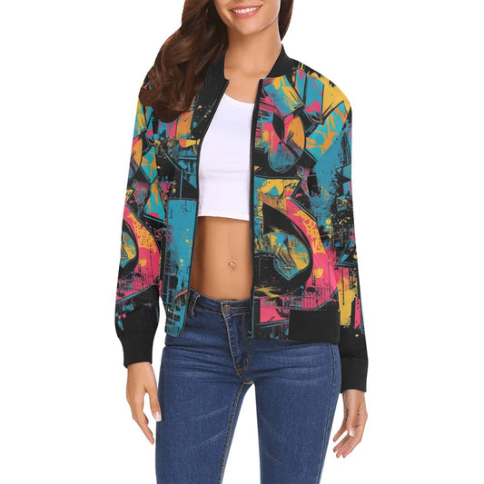 Bomber donna Concrete Echoes “Visual Riot” stampa all over streetwear