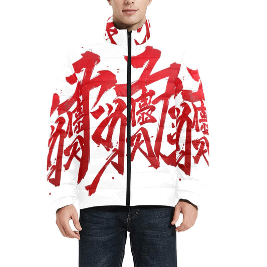 Giacca Bomber Uomo Collezione JSports Momo M05 Bianco Aurora e Rosso Sfumato JSHUB – Base Bianca con Stampa All-Over Rossa Sfumata