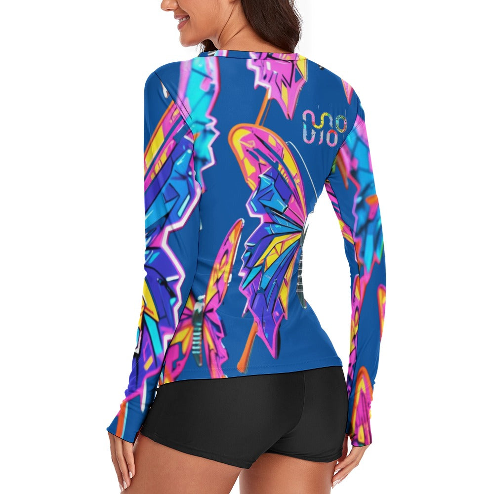 Maglietta donna Wings of Noise maniche lunghe protezione UV – 10 varianti colore