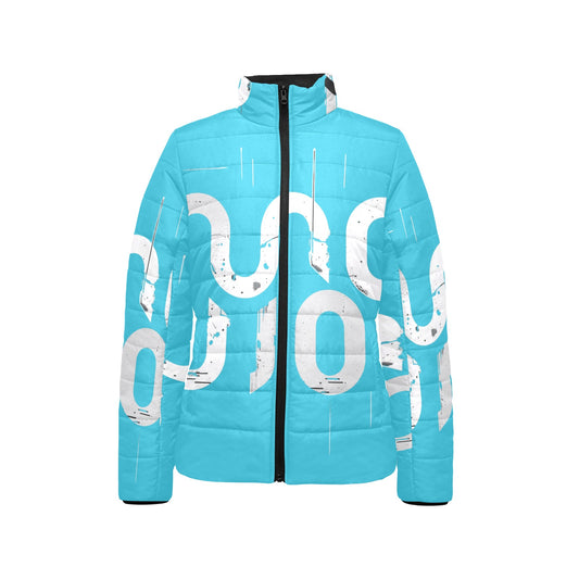 Giacca imbottita donna Dark Turquoise Concrete Echoes “Urban Static” colletto rialzato