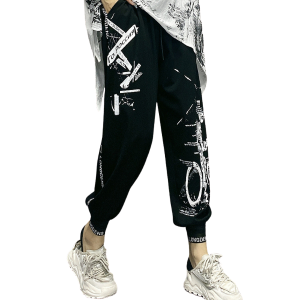 pantaloni harem stampa 3D streetwear in cotone