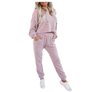 Tuta Lounge Ribbed Chestnut Set