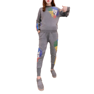 Tuta Tiger Knit Embroidered Set